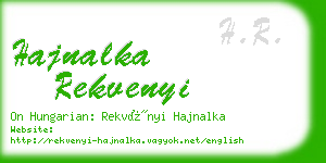 hajnalka rekvenyi business card